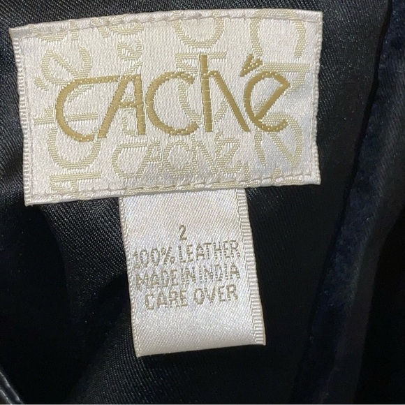 Cache Women 100% Leather Skirt Size 2 - Picture 3 of 5